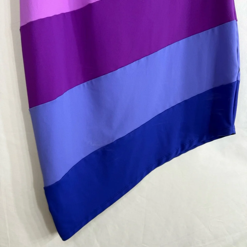 NWT Susana Monaco Colorblock One Shoulder Mini Dress “Maldives”, size L - Picture 6 of 8